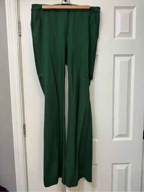Forest Green Boot-Cut Pants with Comfortable Waistband